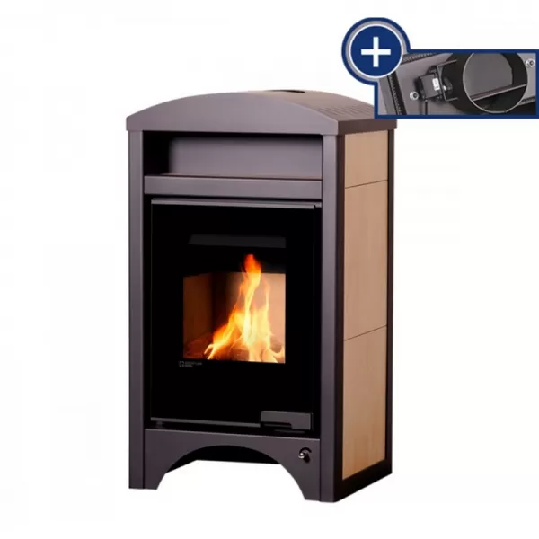 Krbová kamna AQUAFLAM VARIO BARMA 11/7kW dlažba Ořech, elektronická regulace Flamingo HSF34-053