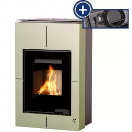 Krbová kamna AQUAFLAM VARIO SAPORO 11/7kW olivová, elektronická regulace Flamingo HSF34-087