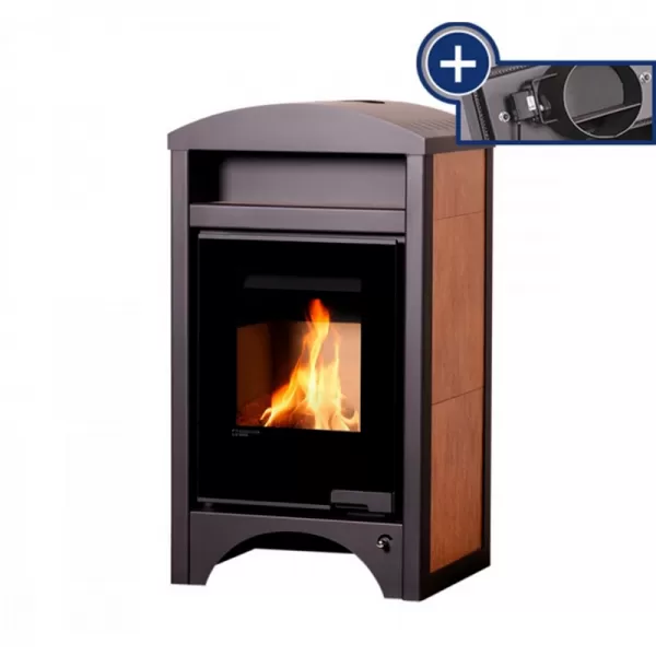 Krbová kamna AQUAFLAM VARIO BARMA 11/5kW dlažba Ořech, elektronická regulace Flamingo HSF34-050
