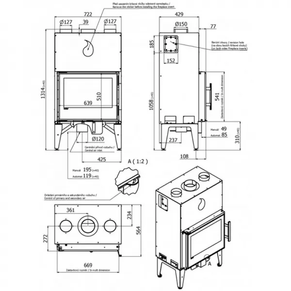 Krbová vložka FLAMINGO M9, manuální regulace Flamingo HSF45-002