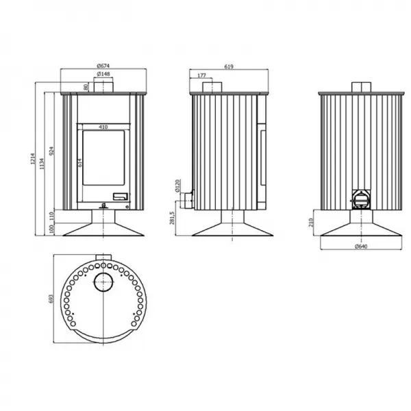 Krbová kamna MASTERFLAMME Grande II, krémová Flamingo HSF41-023