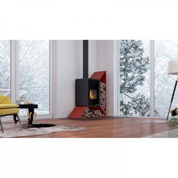 Krbová kamna FLAMINGO DELUXE KAMPA pravá, červená Flamingo HSF42-014