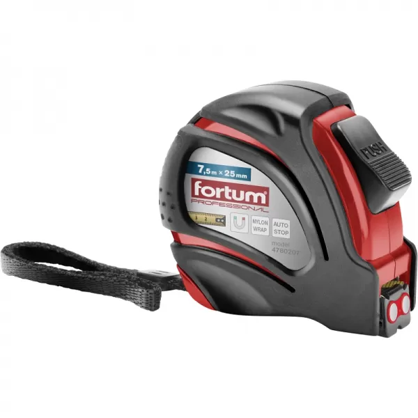 Svinovací metr 7,5 m x 25 mm s magnety FORTUM 4780207