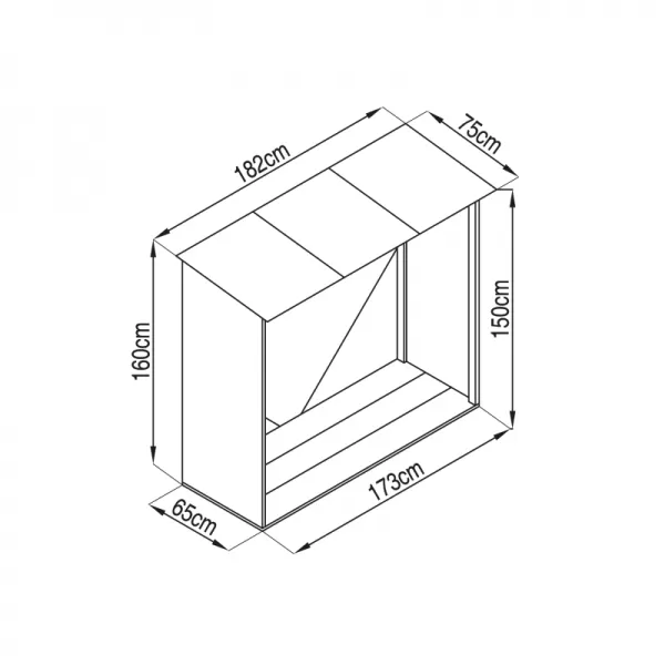 Přístřešek na dřevo G21 WOH 136 - 182 x 75 cm, šedý