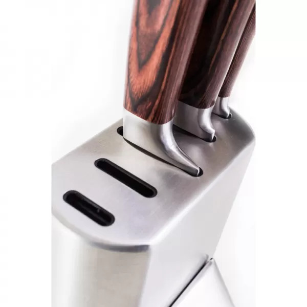 Sada nožů G21 Gourmet Steely 5 ks + nerez blok