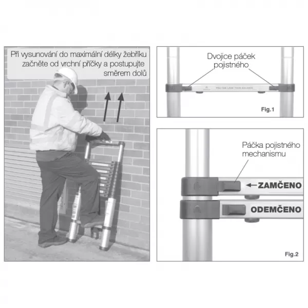 Teleskopický žebřík G21 GA-TZ16-5M štafle/žebřík