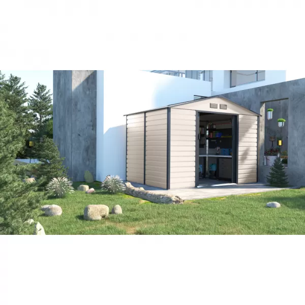 Zahradní domek G21 GAH 529 - 277 x 191 cm, béžovo šedý