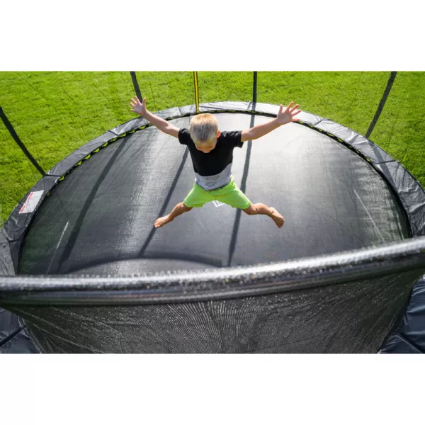 Trampolína G21 SpaceJump 430 cm, černá, s ochrannou sítí + schůdky zdarma
