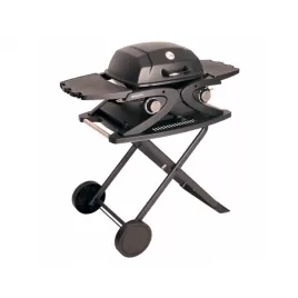 Přenosný plynový gril 4,2 kW se dvěma hořáky a pojízdným skládacím stolkem Riwall PRO RGG 20 Compact SET