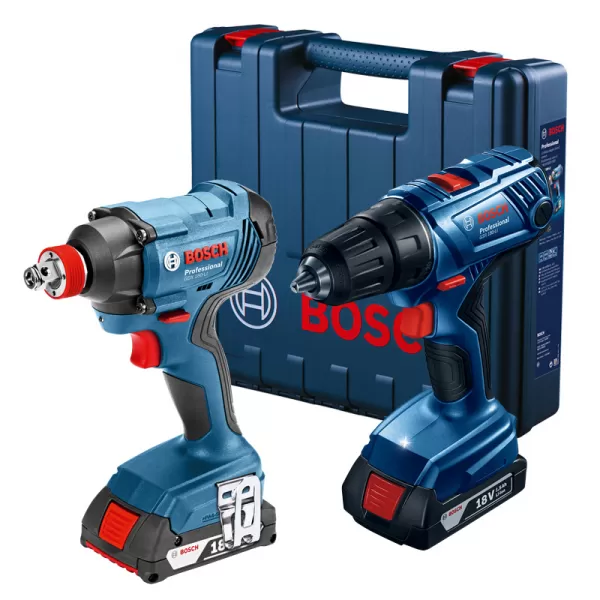 Aku rázový utahovák 2x1,5Ah Bosch GDX 180-LI + GSR 180-Li 0.601.9G5.222
