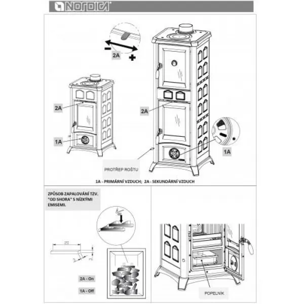 Kachlová kamna bílá Nordica Gemma Elegance