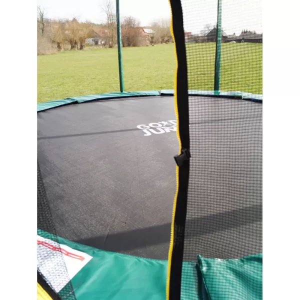 Trampolína zelená 366 cm s ochrannou sítí + žebřík + krycí plachta GoodJump