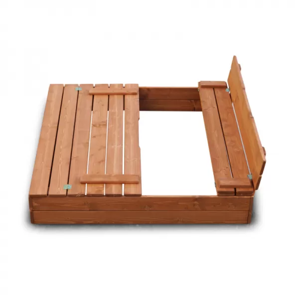 Dřevěné Pískoviště 120x120 cm - barva týk