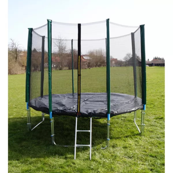 Trampolína zelená 366 cm s ochrannou sítí + žebřík + krycí plachta GoodJump
