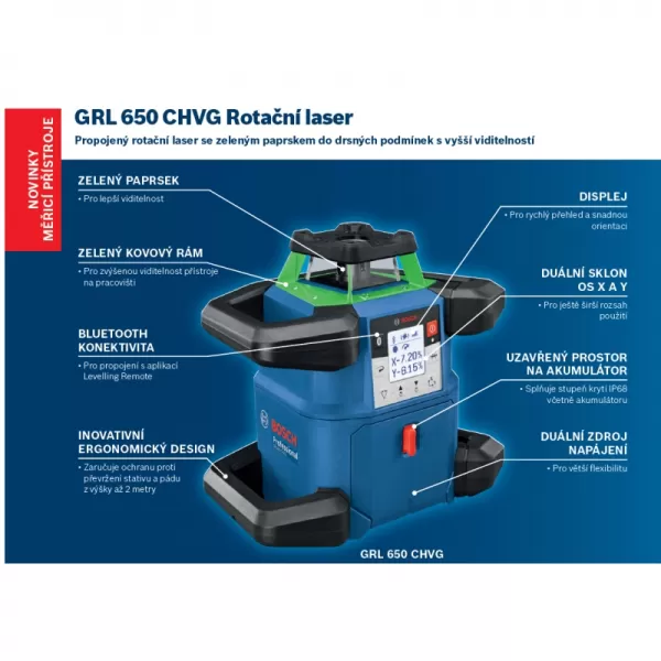 Stavební rotační laser Bosch GRL 650 CHVG 06159940PR