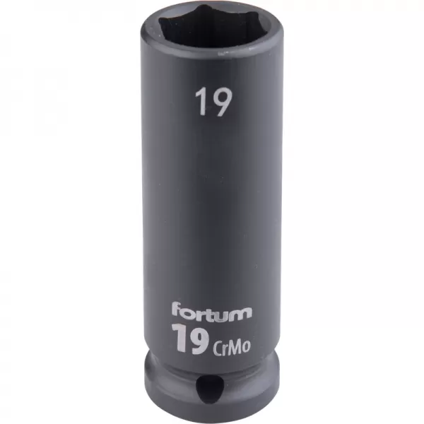 Hlavice nástrčná rázová 1/2", 19mm, L 78mm, CrMoV Fortum 4703219