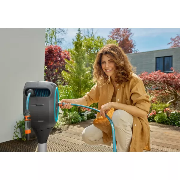 Terasový box na hadici RollUp S, 15 m, tyrkysový, automatické navíjení Gardena 18605-20