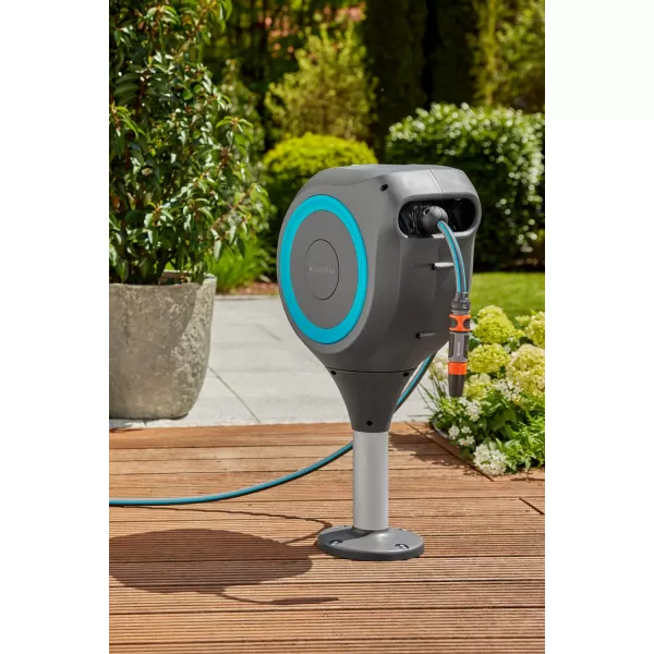 Terasový box na hadici RollUp M, 20m, tyrkysový, automatické navíjení Gardena 18615-20