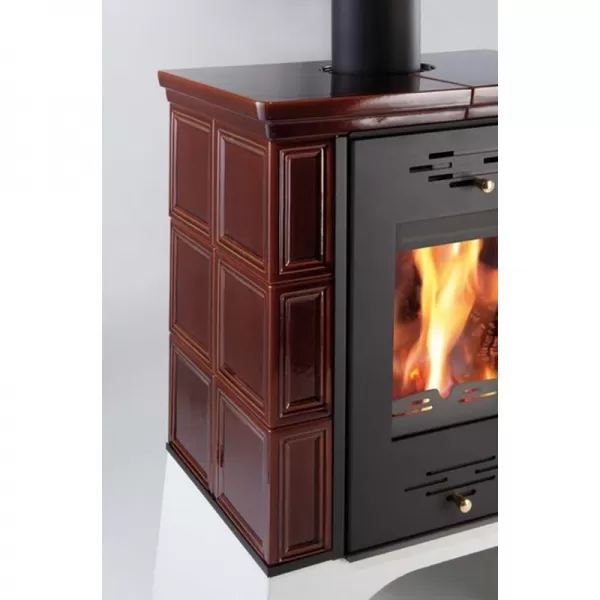 Kachlová kamna černá, hnědá kachle Haas+Sohn EBOLI