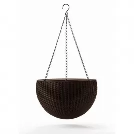 Květináč Keter Hanging Sphere whiskey hnědý