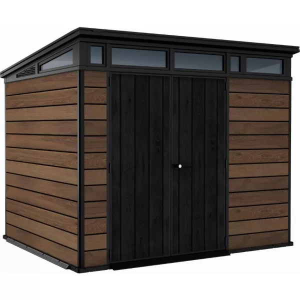 Zahradní domek 9x7 Walnut, s podlahou Keter PENT Signature