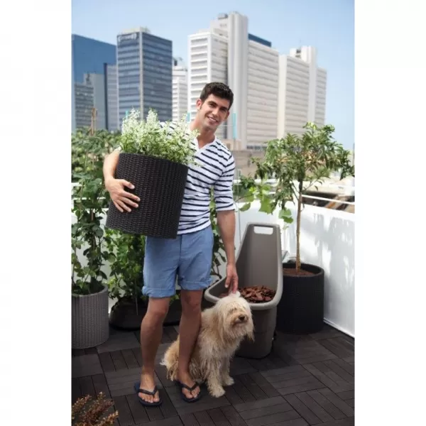 Květináč Keter Cylinder L grafitový