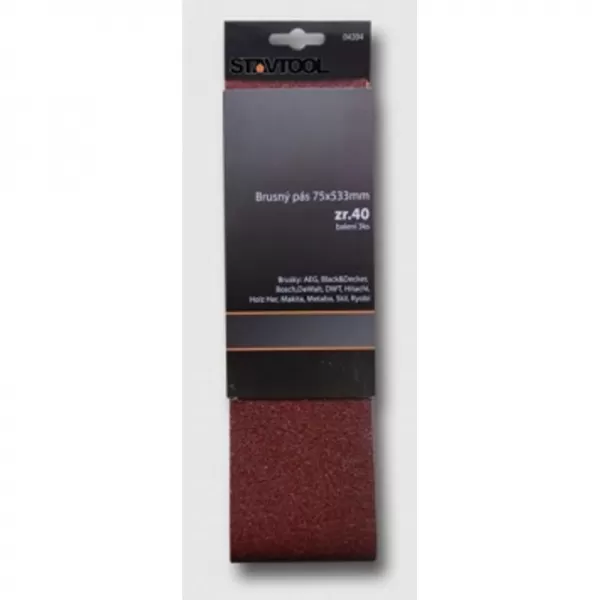 Brusný pás 75x533mm, zr.60 1balení 3ks STAVTOOL KL04206