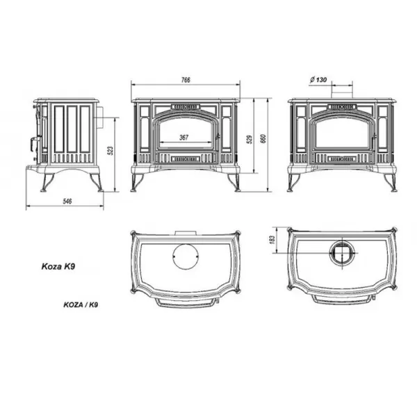 Kamna s ventilátorem TURBOFAN KRATKI KOZA K9 TF