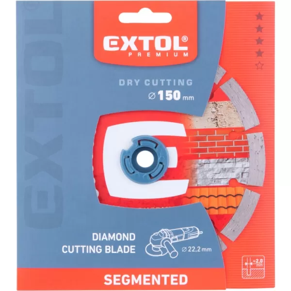Kotouč diamantový řezný segmentový - suché řezání, 150x22,2x2mm Extol Premium 8803013