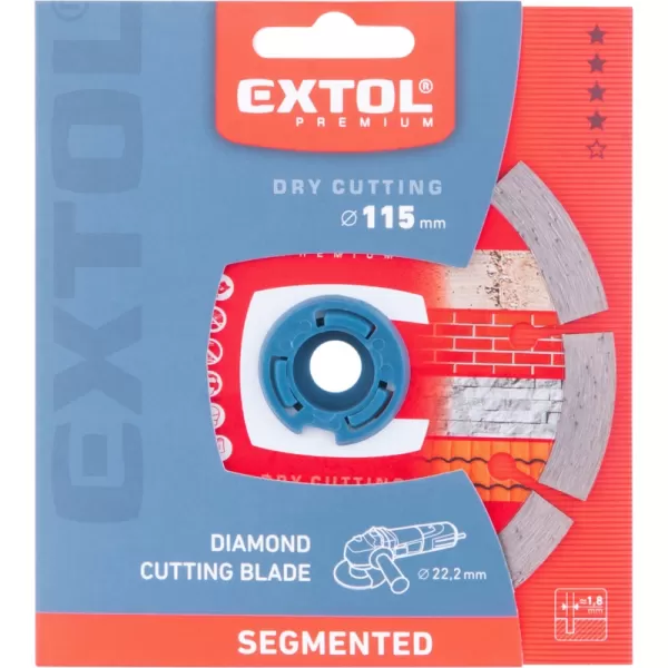 Kotouč diamantový řezný segmentový - suché řezání, 115x22,2x1,8mm Extol Premium 8803011