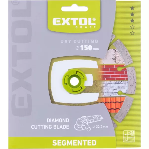 Kotouč diamantový řezný segmentový - suché řezání, 150x22,2x2mm Extol Craft 903033