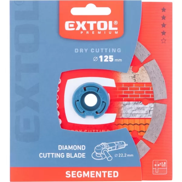 Kotouč diamantový řezný segmentový - suché řezání, 125x22,2x1,8mm Extol Premium 8803012