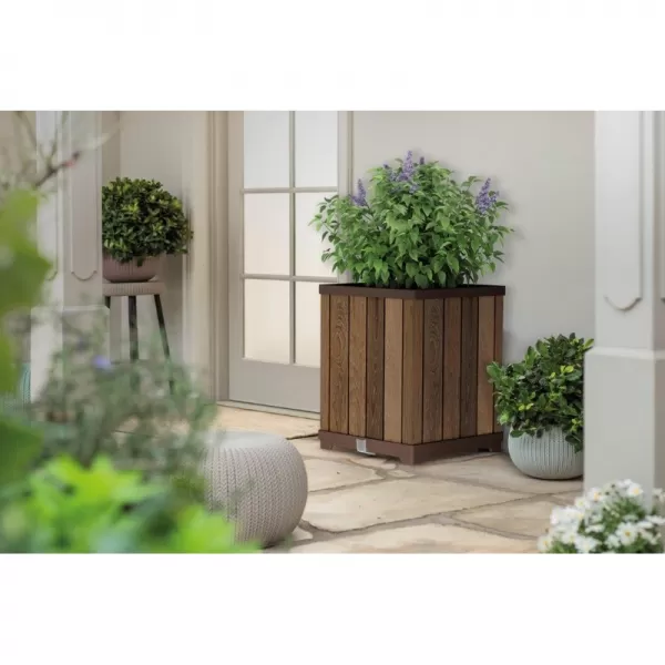 Květináč Keter Deco Square Tall walnut 612031