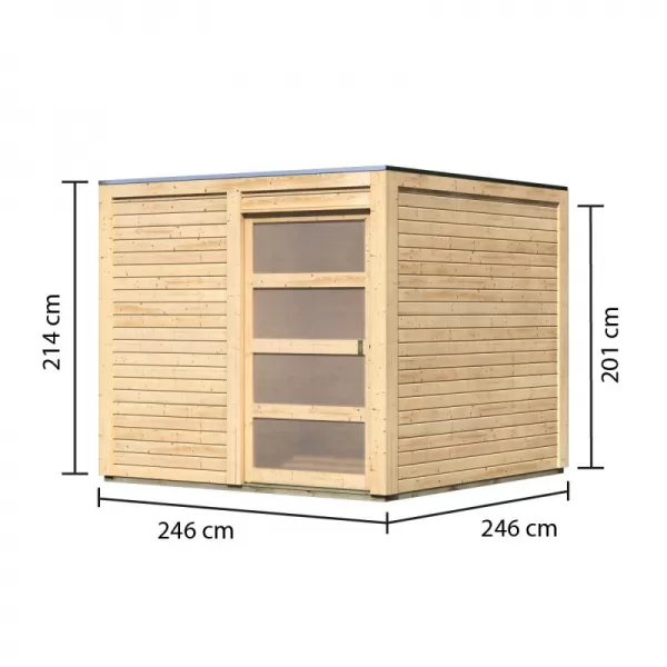 Dřevěný domek KARIBU QUBIC 1 (79845) natur LG2192