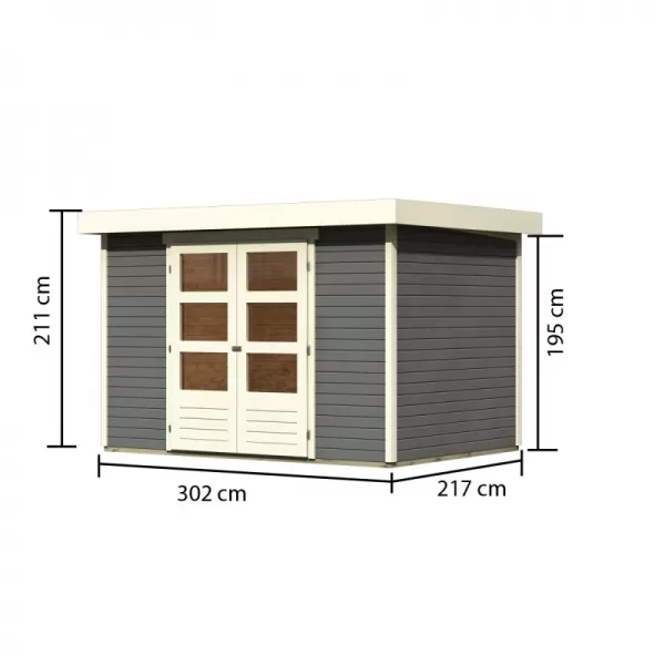 Dřevěný domek KARIBU ASKOLA 4 (91430) tm. Šedý LG1718