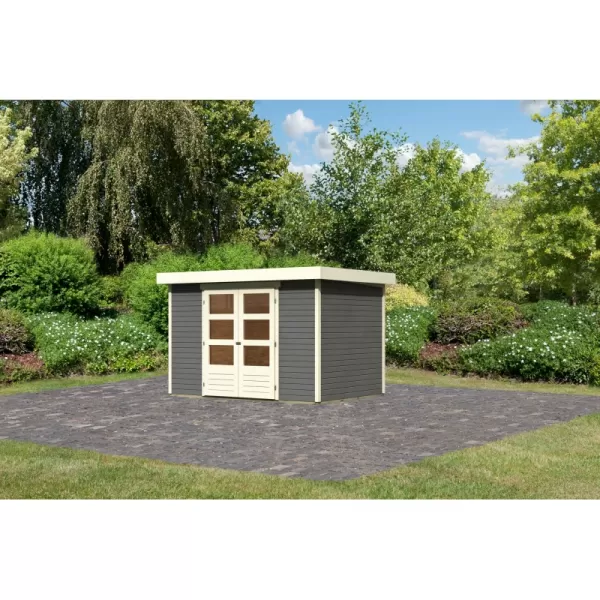 Dřevěný domek KARIBU ASKOLA 4 (91430) tm. Šedý LG1718