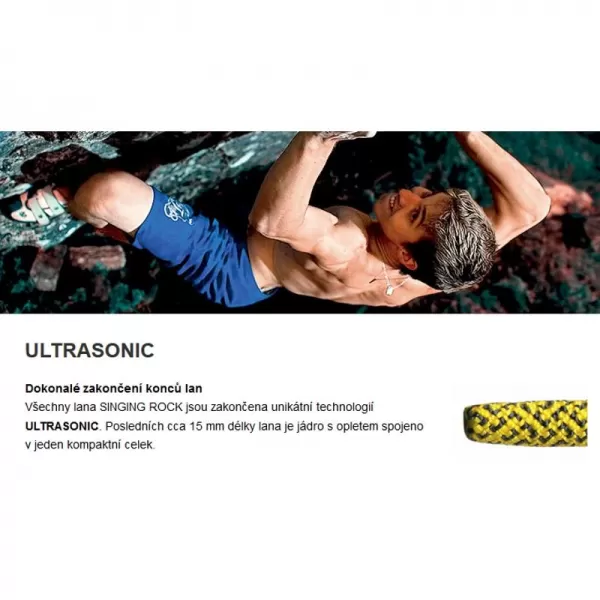 Jednoduché dynamické lano 40m SINGING ROCK STORM 9.8
