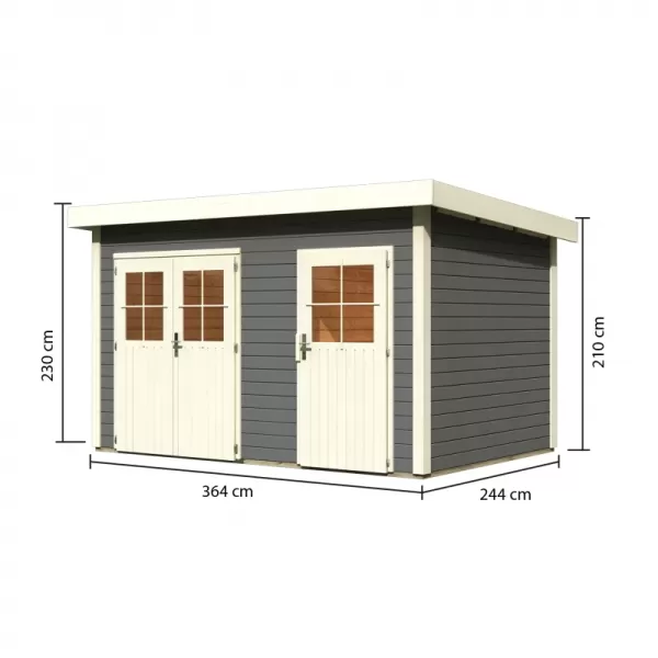 Dřevěný domek KARIBU TINTRUP (83140) tm. Šedý LG1781