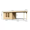 Dřevěný domek KARIBU ASKOLA 4 + přístavek 280 cm (77733) natur LG1770