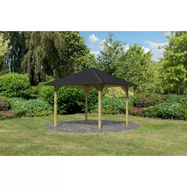 Zahradní altán KARIBU SEVILLA 68819 vč. černého střešního šindele LG1940