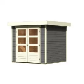 Dřevěný domek KARIBU ASKOLA 2 (82901) tm. šedý LG1759