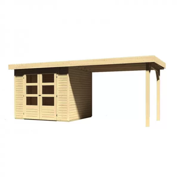Dřevěný domek KARIBU ASKOLA 3 + přístavek 280 cm (77726) natur LG1768