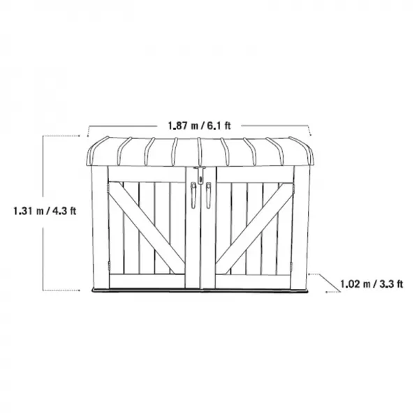 Zahradní úložný box LIFETIME 60170 HORIZONTAL LG1076