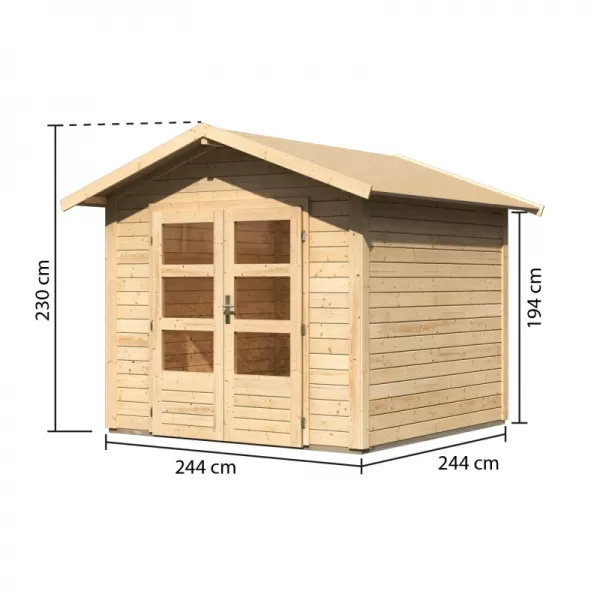 Dřevěný domek KARIBU TALKAU 4 (83336) natur LG1775