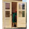 Dřevěný domek KARIBU ASKOLA 4 + přístavek 240 cm (92070) tm. Šedý LG1719