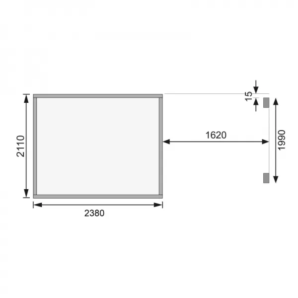 Dřevěný domek KARIBU MERSEBURG 5 + přístavek 166 cm (68767) natur LG1703