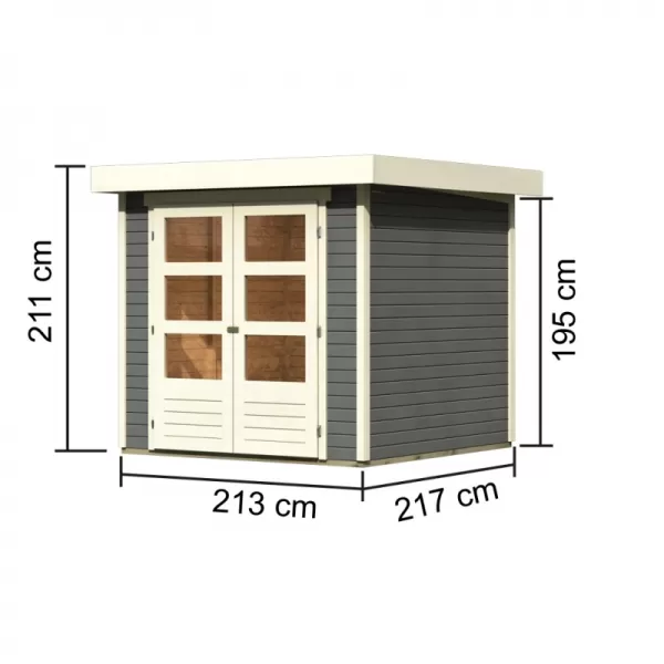 Dřevěný domek KARIBU ASKOLA 2 (82901) tm. šedý LG1759