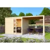 Dřevěný domek KARIBU QUBIC 1 + přístavek 226 cm (79847) natur LG2479
