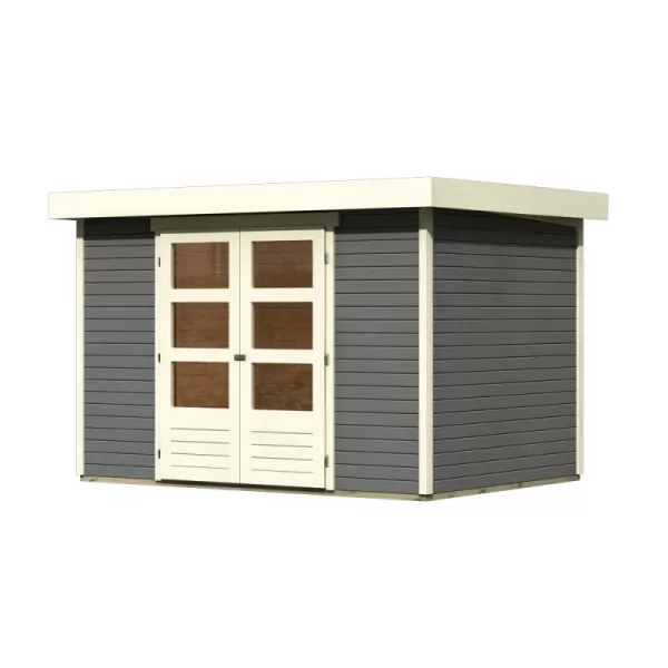 Dřevěný domek KARIBU ASKOLA 4 (91430) tm. Šedý LG1718
