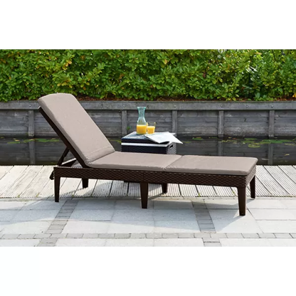 Lehátko Keter Jaipur hnědé s polstrem 610656